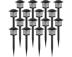 Tuinfakkel op Zonne Energie - 18 Stuks - Tuinverlichting op Zonne Energie - Solar Tuinverlichting - Tuinverlichting - Padverlichting - Tuinlantaarn - Tuinverlichting op Zonneenergie - Buitenverlichting - Zwart