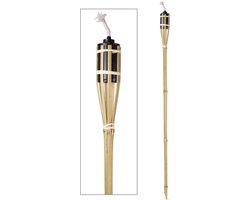 Tuinfakkels Benson - lampenolie - bamboe hout - navulbaar - 120 cm - bruin