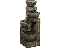 Tuinfontein - fontein met regelbare doorstroming - 4-laags decoratieve fontein - waterornament - waterval voor tuin