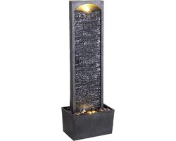 Tuinfontein met LED Verlichting - Hoog Waterornament met Waterval - Buiten Fontein met Pomp - Tuindecoratie voor Tuin Terras en Balkon - 98 cm