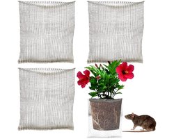 Tuingereedschap - 3 artikelen-wortelbeschermingsmanden - Gopherbestendige roestvrijstalen draadmandbarrières - Houd gravende dieren, ongedierte, woelmuizen, mollen en meer buiten - 24 x 24 inch