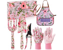Tuingereedschap Set - Tuin Werkset - Planten Verzorgen - 5 Delige Kit - 29 x 15 x 5.5 cm - Roze