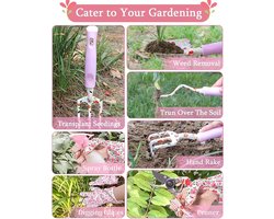 Tuingereedschap set van 11 stuks - roze - rubber