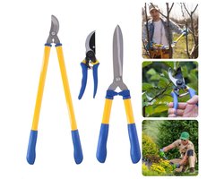 Tuingereedschapset - Snoeigereedschap Set - 3-delige Set - Takkenschaar - Snoeischaar - Heggenschaar - Ergonomische Handgrepen - Afglijdbeveiliging - Inwendige Veer - Tuinwerkzaamheden - Tuingereedschap voor Tuinliefhebbers - Tuinonderhoud