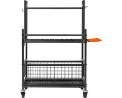 Tuingereedschapsrek, 16 Vakken Met Haken, Afneembare Lange Gereedschapstoren, Metalen Trellis, Geschikt voor Buitengebruik