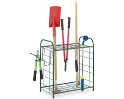 tuingereedschapsrek - 68 x 80 x 35 cm - gereedschapshouder - groen