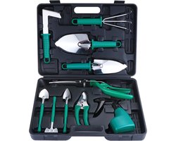 Tuingereedschapsset 10-delig – Roestvrij Staal met Opbergkoffer – Cadeau voor Tuinliefhebbers