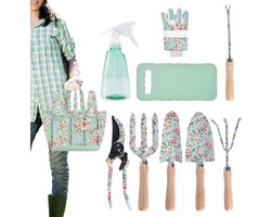 Tuingereedschapsset Bloemen - Tuinaccessoires Set - Planten Verzorgen - Roestvrij Staal Ontwerp - 10 Delig - Multicolor