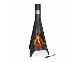 Tuinhaard - Met deur en pook - Zwart