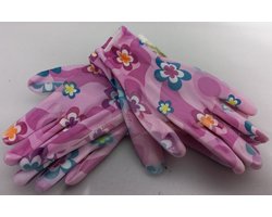 Tuinhandschoenen - Dames - Bloemmotief - One Size - Polyester - Goede Grip - Elastische band bij de pols - Voordeelverpakking 2 paar