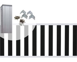 Tuinhek set composiet antraciet Design met blank alu frame (7,54 mtr)