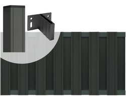 Tuinhek set composiet Stijl antraciet met antraciet aluminium frame (3,81 mtr)