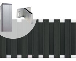 Tuinhek set composiet Stijl antraciet met blank aluminium frame (5,68 mtr)