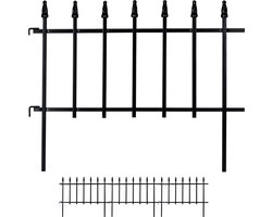 tuinhek - set van 4 - elk 31 x 57,5 cm - metaal - zwart