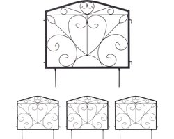 tuinhekje - set van 4 - 46,5 x 60 cm - metaal - zwart