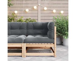 Tuinhoekbank | tuinbank | Tuinbankje | Buitenbank met antracietkleurige kussens massief grenenhout