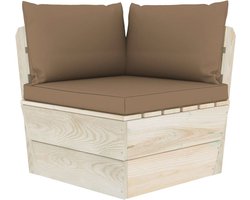 Tuinhoekbank | tuinbank | Tuinbankje | Buitenbank met kussens pallet geïmpregneerd vurenhout