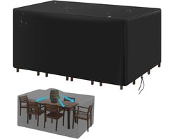 Tuinhoes Rotan Meubels - Beschermhoes Terrasmeubilair - Meubels Beschermen - Waterdicht Scheurbestendig - 210 x 210 x 70 cm - Zwart