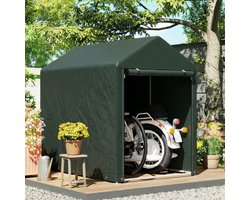Tuinhuis met Schuin Dak – Gereedschapsschuur - Multifunctionele tuinhuis - Fietsschuur - 120 x 179 x 165 cm - Outdoor Tuinopslag - Voor Achtertuin, Terras en Grasveld - Weerbestendig - Groen