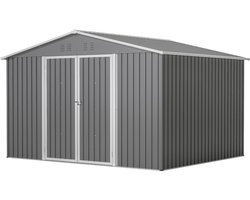 Tuinhuis Metaal 6,91 m², 300x252x191 cm, met Ventilatieroosters en Schuin Dak, Grijs