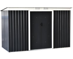 Tuinhuis metaal - Metalen gereedschapsschuur - Tuinberging - Opbergkast met deuren - Schuur gereedschap - Tuinkast - 277 x 130 x 173 cm