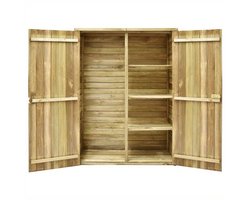 Tuinhuis – Tuinopslag – Tuinhok – Tuinkast – Tuinhuisje – Geïmpregneerd Grenenhout – Weerbestendig En Stevig – Afmeting 123x50x171 Cm – Bruin