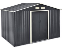Tuinhuis tuinschuur met schuifdeur 277x191x192 cm 9 m³ donkergrijs