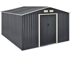 Tuinhuis tuinschuur met schuifdeur 277x319x192 cm 15 m³ donkergrijs