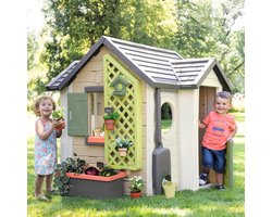 Tuinhuis voor Kinderen - Speelset met Plantenbak, Trellis, Voederhuis en Waterbak - Vanaf 2 Jaar - Gerecycled Materiaal