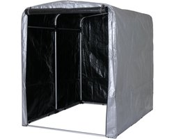 Tuinhuisje MCW-N61, tuinhuisje gereedschap tuinhuisje, aluminium UV-bescherming waterdicht, 201x157x201cm ~ zilver