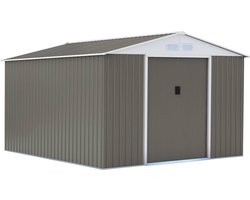 Tuinhuisje metaal "Dallas" - 12,99 m² - Taupe - grijs bruin