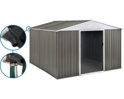 Tuinhuisje metaal "Dallas" - 15,16 m² met goot - Taupe - grijs bruin