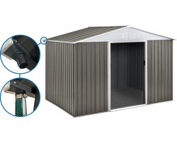 Tuinhuisje metaal "Dallas" - 8,84 m² met goot - Taupe - grijs bruin