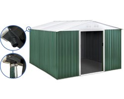 Tuinhuisje metaal - "Rosas " - 10,85 m² met goot - Groen