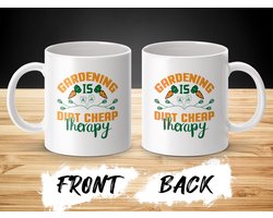 Tuinieren is goedkope therapie Mug, Grappige Tuinier Mok, Cadeau voor Tuinier, Tuin liefhebber koffiemok, Groente tuin Mok