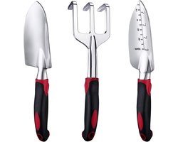Tuiniergereedschap Set 3 Delig: Stevige Schep, Handschep en Plantspade van Gietaluminium