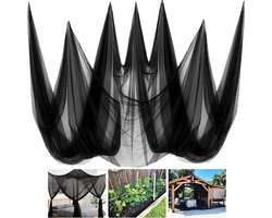 Tuininsectennet - Tuinmuggennet - 2,4 m x 4 m - Beschermt huid en planten - Houdt vogels en insecten buiten de tuin - Tuingaasbarrière - Privacyscherm voor balkon - Plantenbescherming - Beschermt groenten, fruit en bloemen in de tuin - Zwart