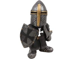 Tuinkabouter Gothic Ridder Middeleeuwse Kruisridder Miniatuur Europese Kabouter(Waterdicht Hars Ornament voor Tuin en Huis, Stijl 1)