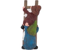 Tuinkabouter Klimladder Beeld - Grappige Kabouter Decoratie - Tuin Decoratie - Waterdicht Hars Materiaal