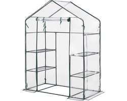 Tuinkas Hoorn met 4 planken 140x73x195 cm transparant