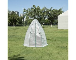 Tuinkas Hunze foliekas 183xØ160 cm wit en groen