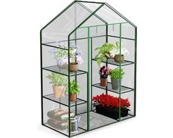 Tuinkas met 4 schappen - 140x70x195 cm - PVC