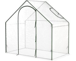 Tuinkas voor balkon of terras - tomatenkas - 1,8L x 1B x 1,68H m - waterdicht staal en kunststof - transparant groen