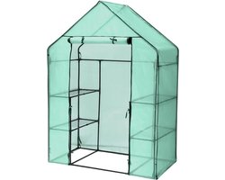 Tuinkas voor Planten met 4 Planken - Ideaal voor Groenten, Fruit en Bloemen - 143 x 73 x 195 cm