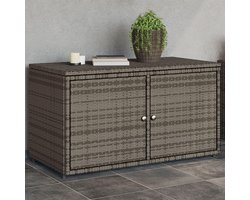 Tuinkast - Buitenopberger - Tuinspullen Opbergen - Weerbestendig Polyrotan - 110 cm Breed - Grijs