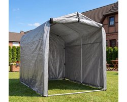 Tuinkast - Grijs - 220 x 157 x 195 cm - Waterdichte Tent met Versterkt Stalen Frame - Voor Fietsen en Tuinopslag
