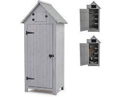 tuinkast - grijs - 77x179x53 cm - met opbergruimte