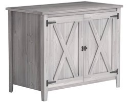 Tuinkast Hout - Buitenkast - Opbergkasten - Tuinhuis - Tuinschuur - Gereedschapskast - Tuinberging - Weerbestendig - voor Buiten, Tuin & Balkon - Lichtgrijs - 110x60x88,5cm