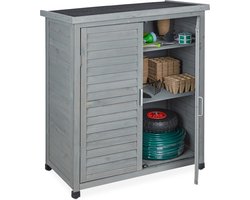 Tuinkast hout - voor buiten - 97 x 86,5 x 47 cm - grijs