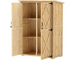 Tuinkast Hout voor gereedschap en tuinapparatuur - bitumen dak - dubbele deur